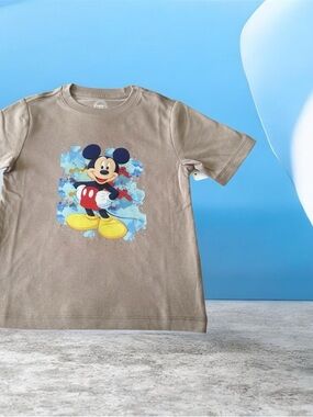 Mickey Mouse Graphic Tee - Taupe Kids T-Shirt